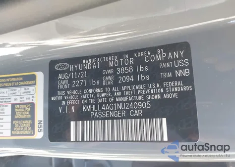 2022 Hyundai Elantra Se z USA, uszkodzony, nr VIN KMHLL4AG1NU240905